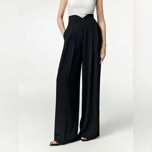 Notch Wide Leg Dress Pants